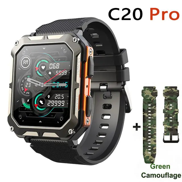 Upgraded Waterproof Smart Watch Orange Camouflage 2