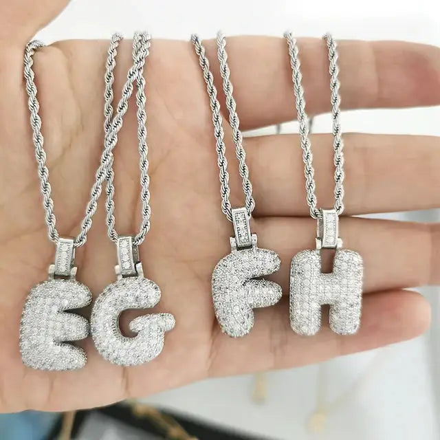 Initial Necklace Silver E