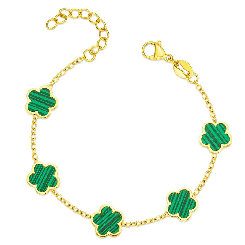 Ladies Charm Flower Bracelets Green