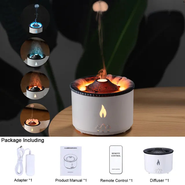 Volcano Fire Flame Air Humidifier Aroma Diffuser Essential Oil with remote 360ml US 14