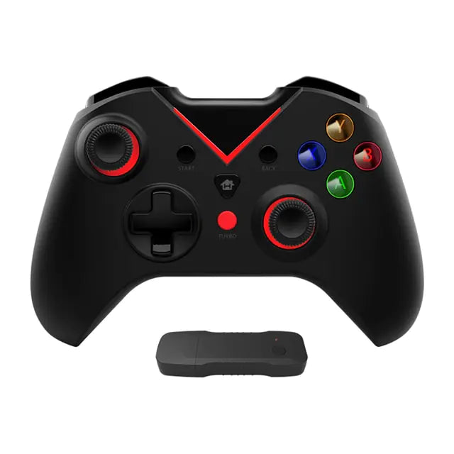 Wireless Dual Vibration Game Handle Black Red