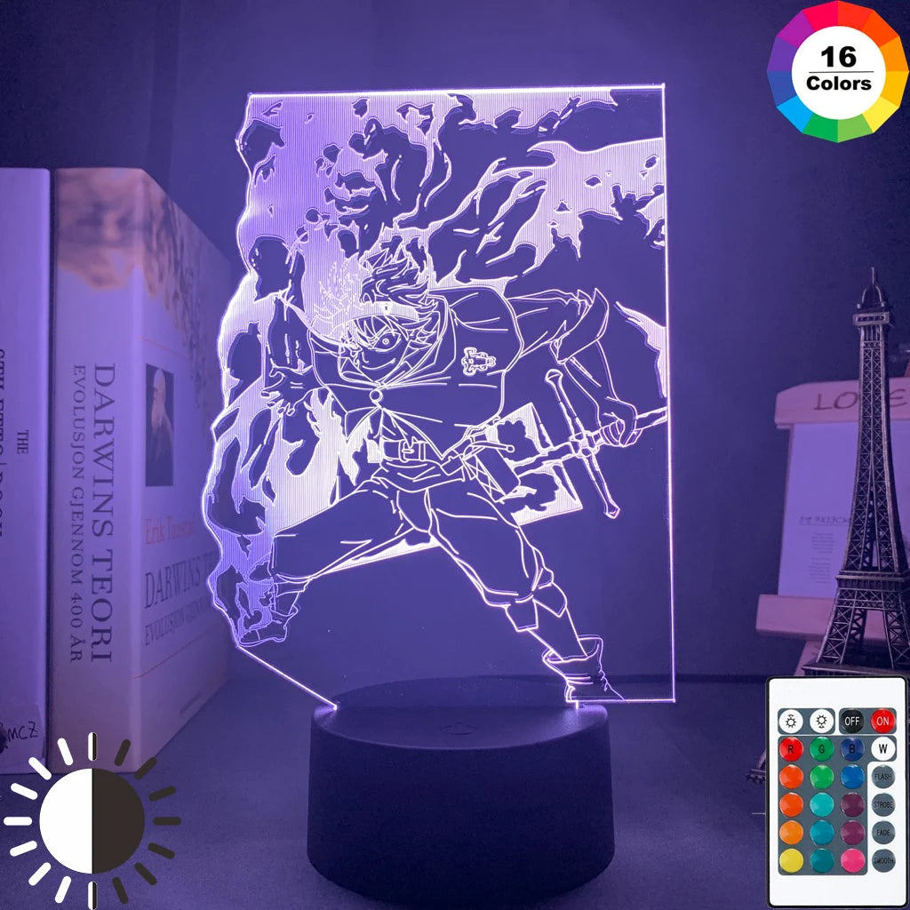 3D Lamp Anime Black Clover Asta Light 16 color with remote