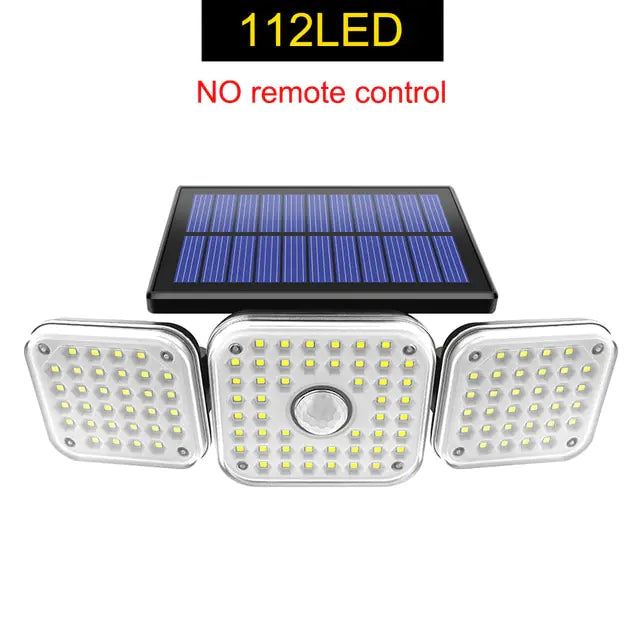 Adjustable Solar LED Security Light Blue/Black/White 112led No Remote