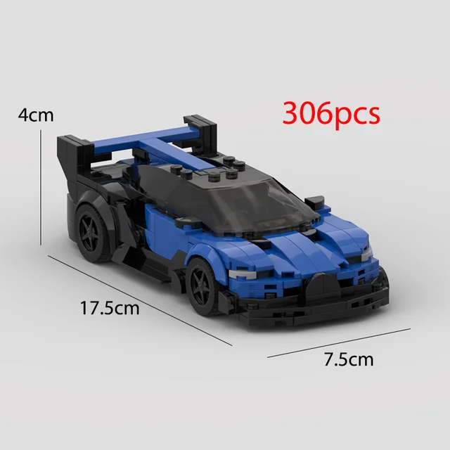 Chiron Racing Car Building Blocks Vision GT-Blue