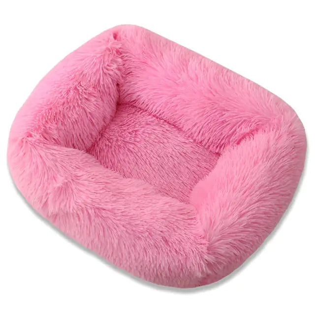 Plush Pet Bed Pink 80x70x18cm