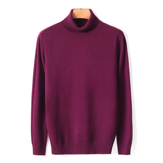 Turtleneck Sweater For Men Burgundy M