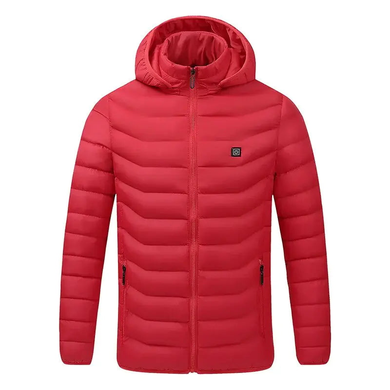 Winter Men's Hooded Down Jacket 09-9 Red M (EUR XXS)