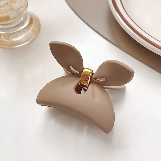 Geometric Flower Hair Clip Set Coffee Butterfly