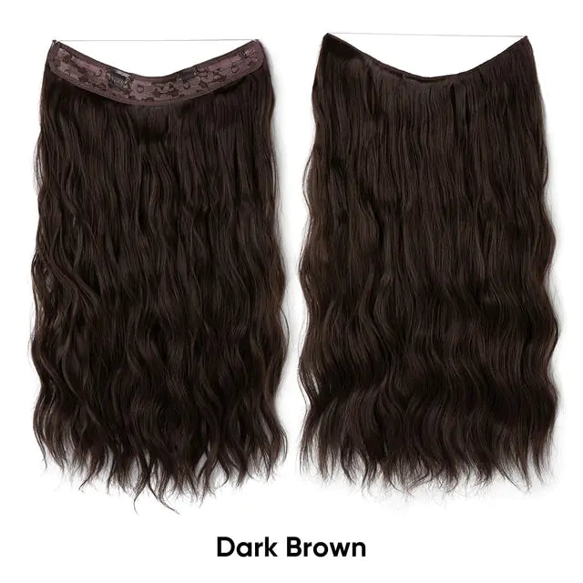 Synthetic Wave Hair Extensions Dark Brown 24inches