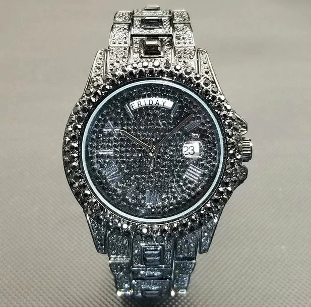 Men's Luxury Crystal Watches V320A Black