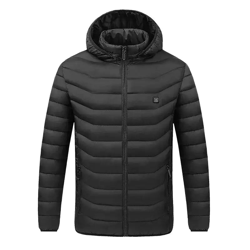 Winter Men's Hooded Down Jacket 09-4 Black 4XL (EUR XL)