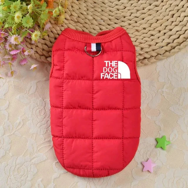 Double Sided Dog Coat Winter Warm Red XXL