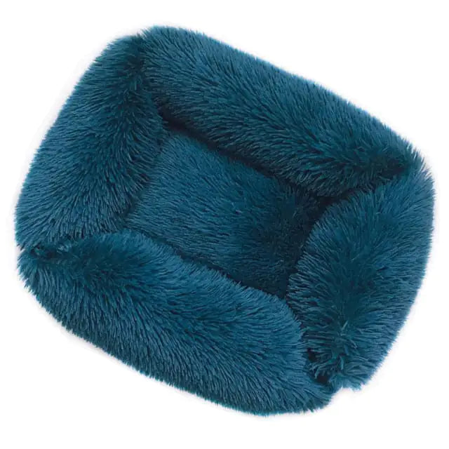 Plush Pet Bed Dark Blue 66x56x18cm