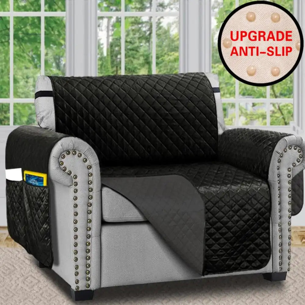 Waterproof Sofa Cover Black Chair (23in x 76in)