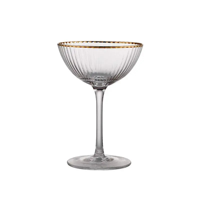 Cocktail Glass Goblet with Gold Rim Crystal Glass Cup