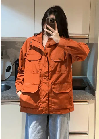 Orange Lightweight Jacket Rust Orange 2