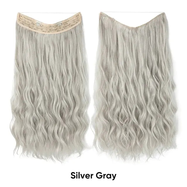 Synthetic Wave Hair Extensions Silver Gray 20inches