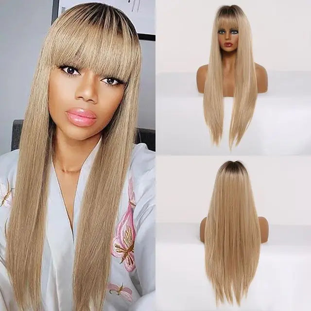Synthetic Long Brown Wig