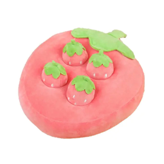 Plush Pet Chew Toy Pink Strawberry