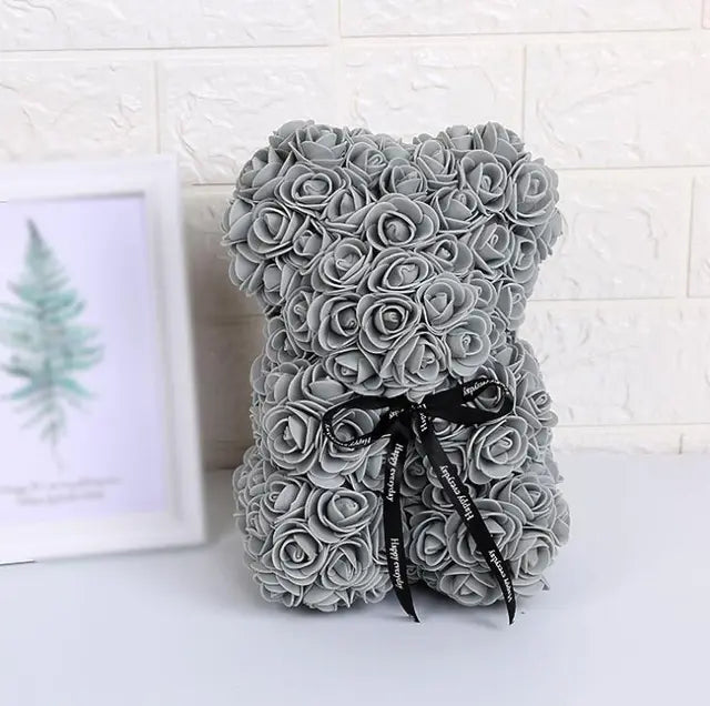 Rose Bear Flowers Grey Without Crown
