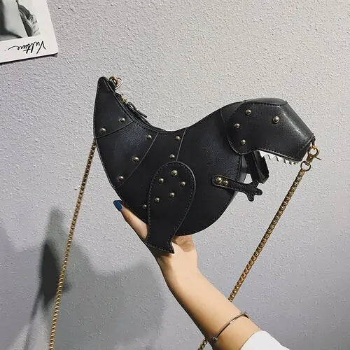 Dinosaur Leather Bag Black