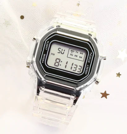 Square LED Digital Watch Black
