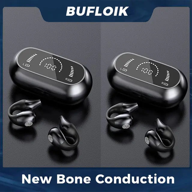 Bone Conduction Earphone Bluetooth 5.2 Ear Clip 2 Black