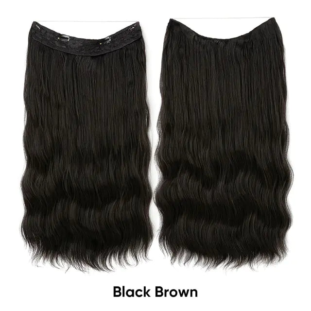 Synthetic Wave Hair Extensions Black Brown 20inches
