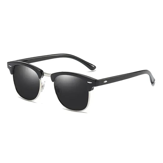 Polarized Sunglasses Men Women Black Silver Black