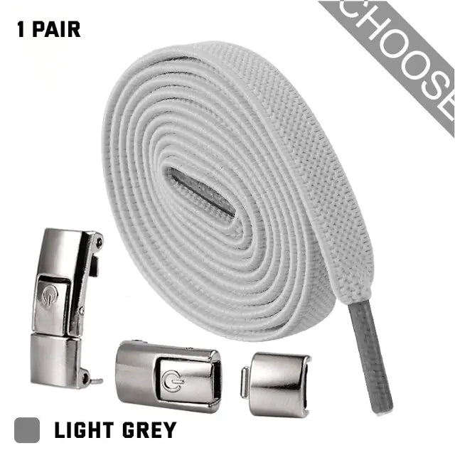 Elastic Shoelaces Light Grey