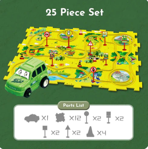 Kids Car Track Set Dinosaur 25 Piece Set