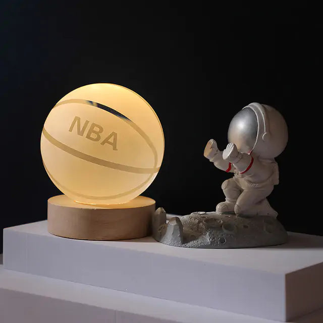 3D Laser Engraved Solar System Ball with LED Light Base W 6cm