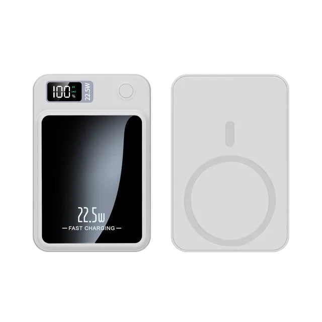 Magnetic Qi Wireless Charger Magnetic Powerbank White 10000mAh