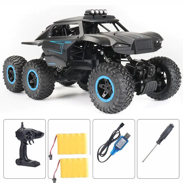 New 6WD Monster Electric RC Truck Model 1/12 6 Blue 2 Battery