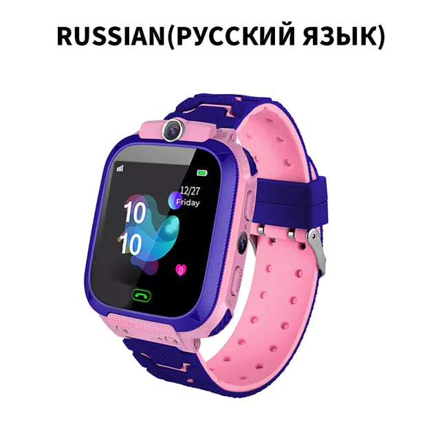 New SOS Smartwatch For Children Pink Russian Version With Original Box 8 1.44 Inches
