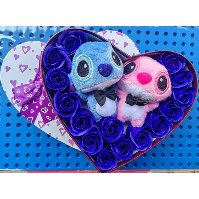 Crafted Plush Toys Royal Blue Roses+ Blue/Pink Plush