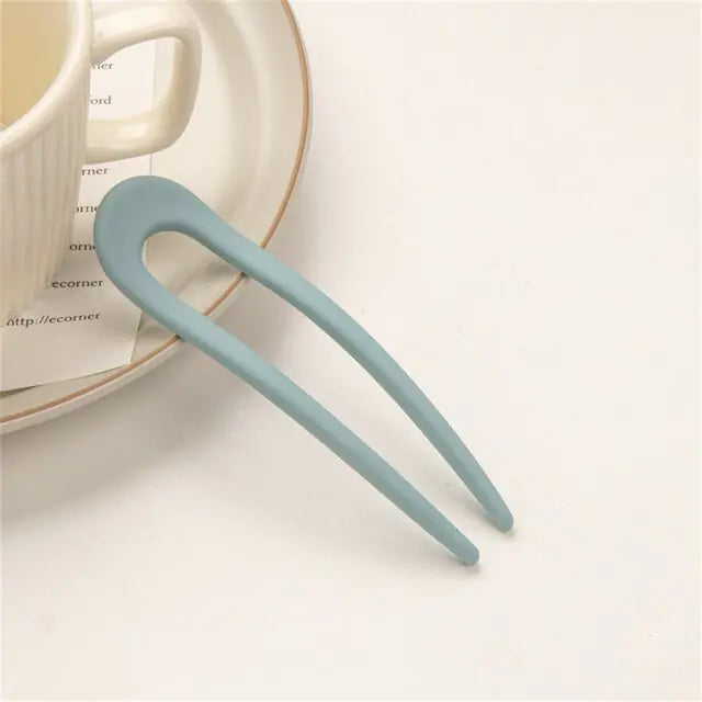 Fashion Candy Color Hair Sticks for Women Light Blue