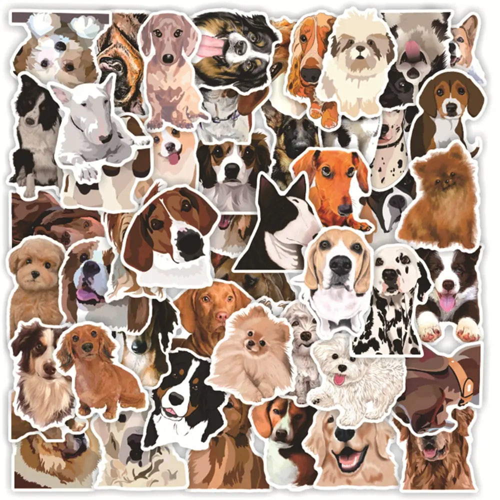 Cute Dog Cartoon Sticker Set