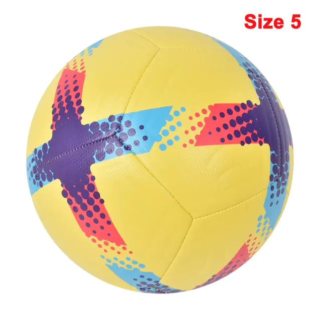 Machine-Stitched Soccer Ball Yellow Size 5