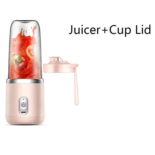 Portable Automatic Juicer Cup Pink Juicer Lid