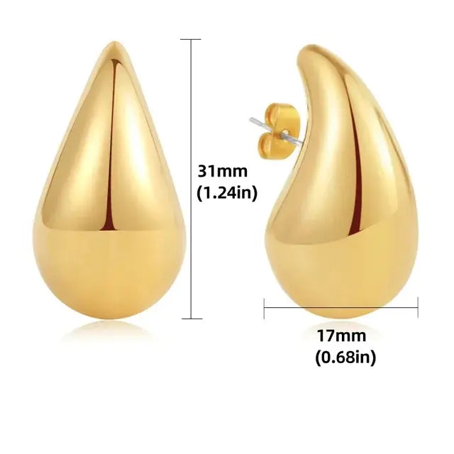 Thick Drop Earrings Gold A5221 1