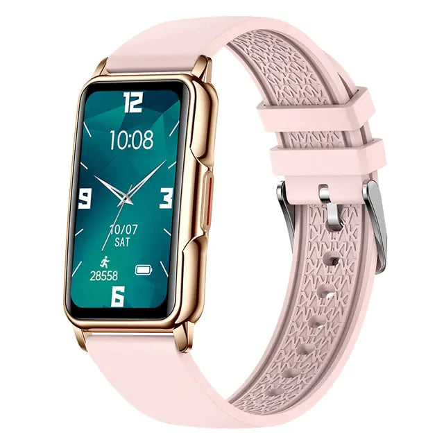 2022 New Sports Smart Watch Pink Silicone Band