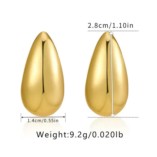 Thick Drop Earrings Gold 22437 3
