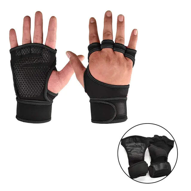 Weightlifting Training Gloves Black B XL