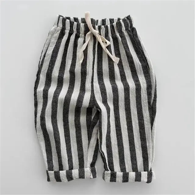 Toddlers Stripe Pants Black 2-3 Years
