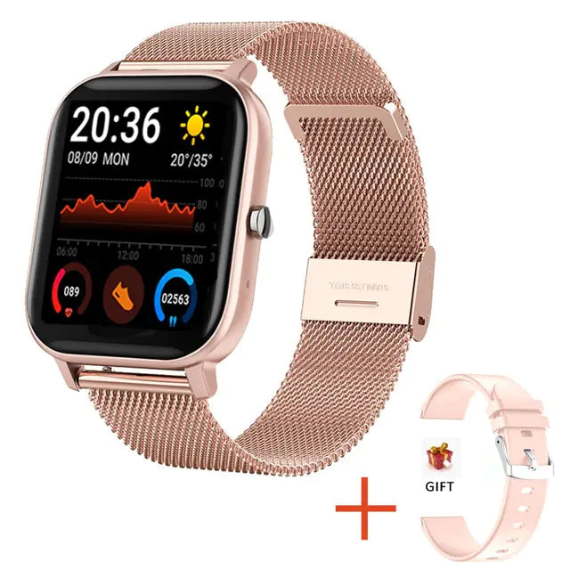 Touch Call Fitness Smartwatch IP67 Gold With Mesh Band