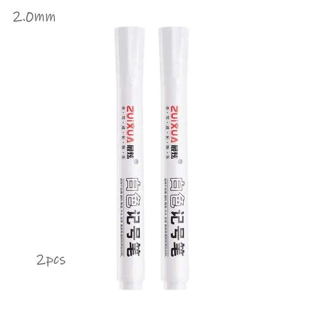 White Marker Gel Pen White 2.0 mm-2 pcs