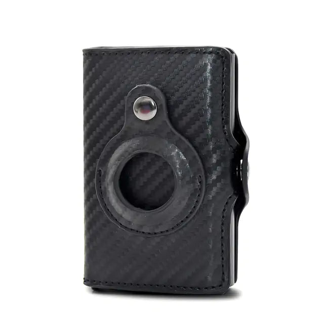 Airtag Money Bag Leather T-Black L 9.5 x W 6cm