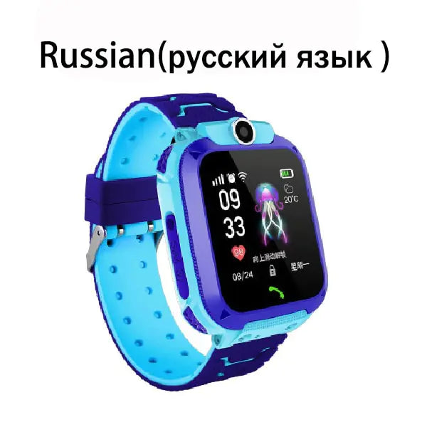 New SOS Smartwatch For Children Blue Russian Version No Box 1.44 Inches