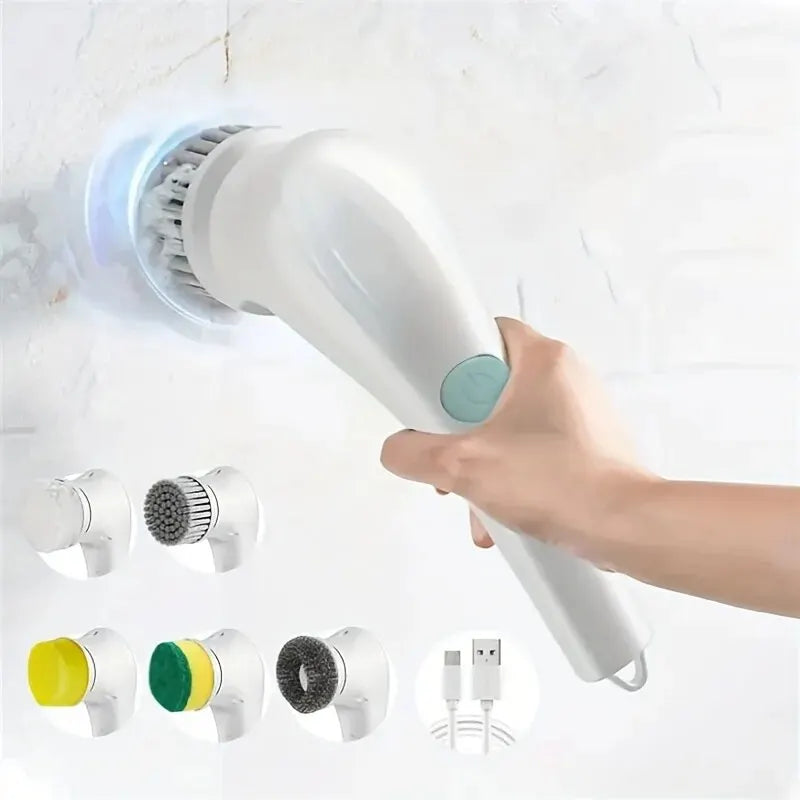 Electric Home Cleaning Brush White 1 Set